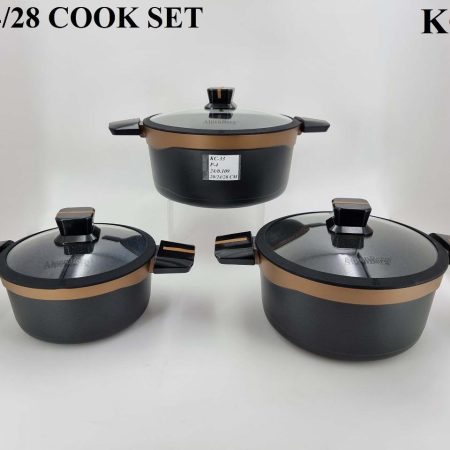 سرویس9پارچ قابلمه(20-24-28) گرانیت آلپنبرگ(kc)طلایی