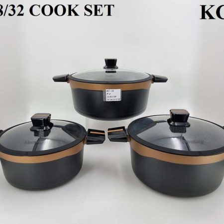 سرویس9پارچ قابلمه(24-28-32) گرانیت آلپنبرگ(kc)طلایی